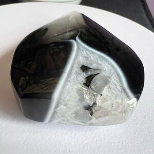 Black Agate Crystal Tear Drop
